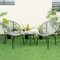 Costway 3PCS Patio Acapulco Furniture Bistro Set Plastic Rope Glass Table Black/Gray/Turquoise/White